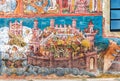 Siege of Constantinople frescoe on the wall of Moldovita