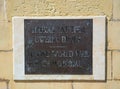 Siege Memorial Plaque, Valletta. Royalty Free Stock Photo