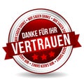 Thank you for your confidence badge - German-Translation: Danke fÃÂ¼r Ihr Vertrauen