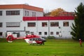 SIEGELSDORF, GERMANY - NOVEMBER 16 2020: DRF Luftrettung Airbus Helicopter H145