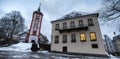 Siegen germany nikolai church in the winter Royalty Free Stock Photo