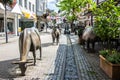 Siegen shopping street with watercourse animals