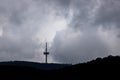 Siegerland forestscape with radio tower Royalty Free Stock Photo