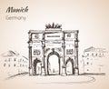 Siegestor in MÃÂ¼nchen. Germany. Sketch.