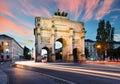 Siegestor (Victory Gate) triumphal arch in downtown Munich, Germany Royalty Free Stock Photo