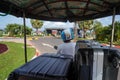 Siem Reap, Cambodia - August 3th, 2016: The tuk-tuk car driver, fast, not expensive, and convenient.