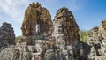 Siem Reap, Cambodia, December 06, 2015: The many face temple of Bayon at the Angkor Wat site in Cambodia Royalty Free Stock Photo