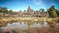 Siem Reap, Cambodia, December 06, 2015: The many face temple of Bayon at the Angkor Wat site in Cambodia Royalty Free Stock Photo