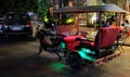 Rickshaw with neon lights, Asian taxi