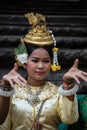 SIEM REAP, CAMBODIA - FEBRUARY 27: Unidentified traditional Khmer Cambodian dancer perform ramayana epic on February 27, 2013 in