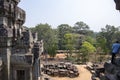 Siem Reap, Cambodia - 26 March 2018: Pre Rup temple view with security guard silhouette. Angkor Wat and jungle forest