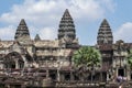 Siem Reap, Cambodia - 22 March 2018: Tourist in Angkor Wat temple, Cambodia. Angkor Wat view.