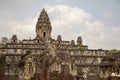 Tourists at Bakong temple ruins in Cambodia