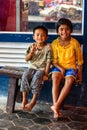 SIEM REAP, CAMBODIA- MARCH 22, 2013: Unidentified smiling Cambodian children