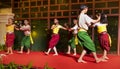 Khmer girls and boys perform folk dance