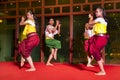 Khmer girls and boys perform folk dance