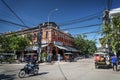 Siem Reap central city tourist area street in Cambodia