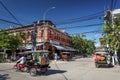 Siem Reap central city tourist area street in Cambodia