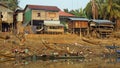 Siem Reap, Tonle Sap River, Cambodia -March 2018: Poor Fishermans life on the tonle sap river Royalty Free Stock Photo