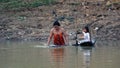 Siem Reap, Tonle Sap River, Cambodia -March 2018: Poor Fishermans life on the tonle sap river Royalty Free Stock Photo