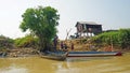 Siem Reap, Tonle Sap River, Cambodia -March 2018: Poor Fishermans life on the tonle sap river Royalty Free Stock Photo