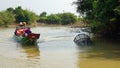 Siem Reap, Tonle Sap River, Cambodia -March 2018: Poor Fishermans life on the tonle sap river Royalty Free Stock Photo