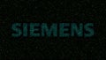 Siemens logo made of hexadecimal symbols on computer screen. Editorial 3D rendering Royalty Free Stock Photo