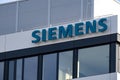 Siemens logo, office German conglomerate Siemens AG operating of electrical engineering, electronics, energy equipment,