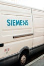 Siemesn logotype on a white van