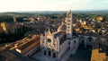 Siena Cathedral or Duomo di Siena, aerial view at sunset, Tuscany, Italy Royalty Free Stock Photo