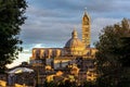 Siena Cathedral Duomo. Sunset Royalty Free Stock Photo