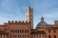 Houses and Siena Cathedral - Tuscany Italy Royalty Free Stock Photo