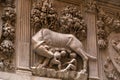 The Capitoline Wolf sculpture depicting a scene from the legend of the founding of Rome, Siena, Italy