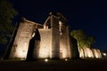 Beautiful view of the San Galgano abbey in summer at night