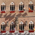 Palio di Siena, Tuscany, Italy. Colourful historical bareback horse race. Held in the beautiful, historical Piazza del Campo. Royalty Free Stock Photo