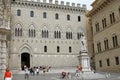 Palazzo Salimbeni, Banca Monte dei Paschi di Siena, the oldest bank in the world - italy, Siena. Royalty Free Stock Photo