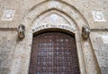 SIENA, ITALY - JUNE 22, 2022: Monte dei Paschi di Siena bank entrance in Palazzo Salimbeni palace, headquarter of the oldest bank Royalty Free Stock Photo