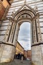 Arch gate to Piazza del Duomo in Siena. Italy Royalty Free Stock Photo