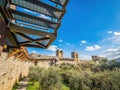 Siena, Italy: Panorama of medieval village of Monteriggioni in Tuscany