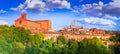 Siena, Italy - Panoramic view with Dome sunset with blue sky, Tuscany travel background Royalty Free Stock Photo