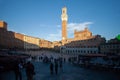 Siena main square with tower Torre del Mangia