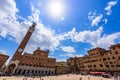 Siena - Piazza del Campo - old historic city in Italy
