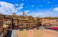 Siena - Piazza del Campo - old historic city in Italy