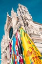 Siena symbols - Duomo and districts' flags