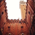 Siena Town Hall and Bell Tower. Inner yard view.