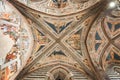 Ceiling detail of the Interior of one of the aisle of the Baptistery San Giovanni in Siena