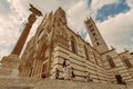 SIENA, TUSKANY, ITALY - Old town and Siena Cathedral Duomo di Siena at sunset. Royalty Free Stock Photo