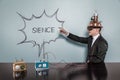 Sience concept with vintage businessman