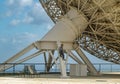 Sience and Space Museum, La Laguna. The base of huge radio telescope antenna on the roof. Tenerife, Spain