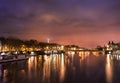 Siene river at night Royalty Free Stock Photo